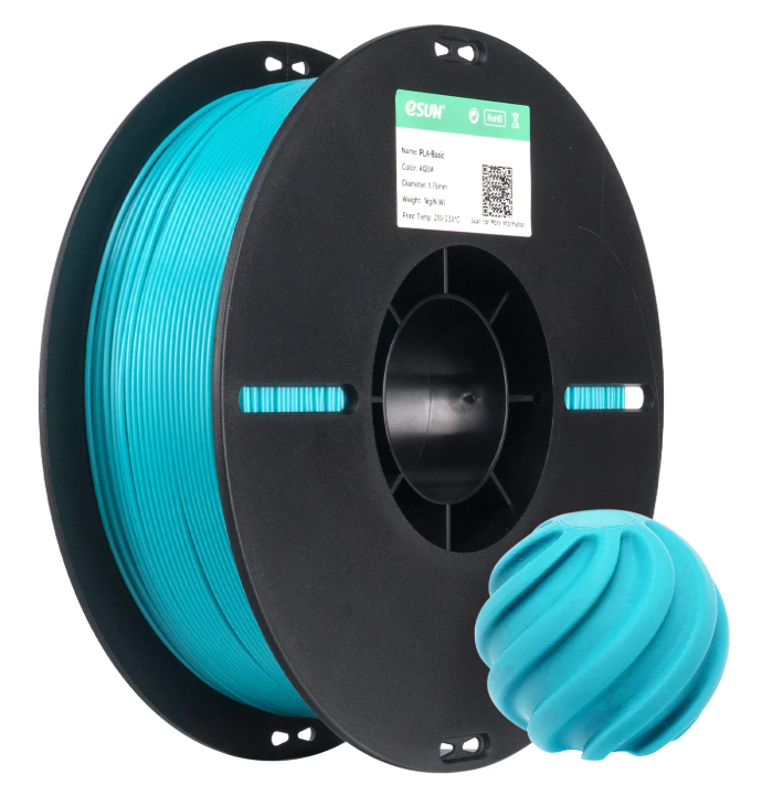 Filamento eSun PLA BASIC Aqua 1,75mm 1KG