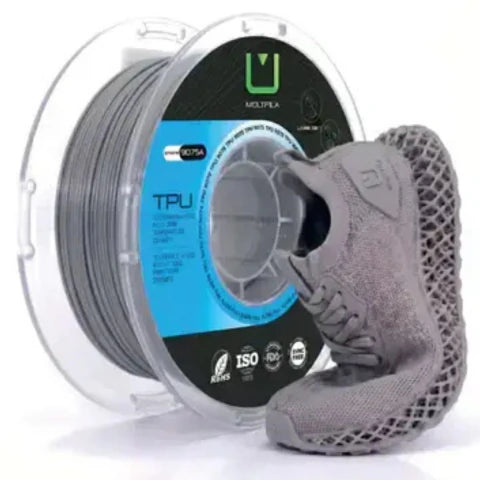 Multfila TPU 9075 Cinza Filamento Flexível 1kg 1.75mm