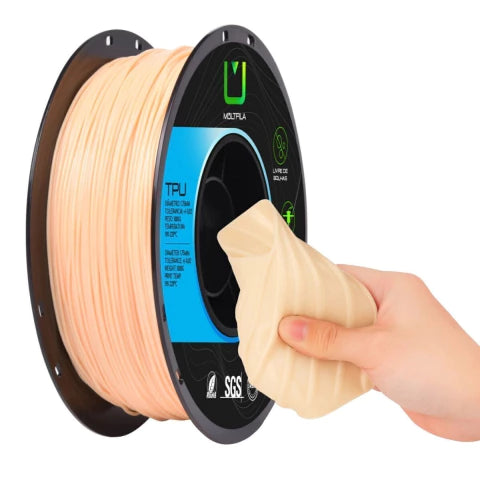 Filamento TPU 95A 1.75mm 1kg Bege Multfila para Impressão 3D