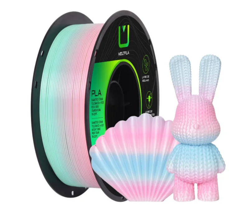 Multfila PLA Silk Rainbow Filamento 3D 1.75mm 1kg Ice Cream