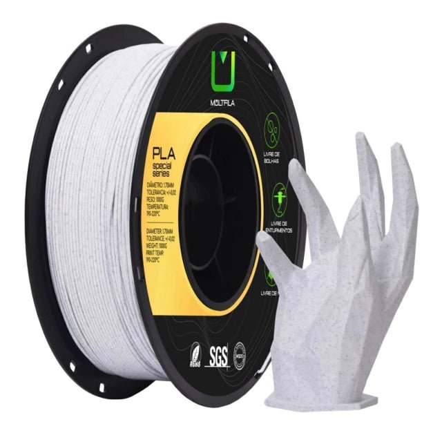 Multfila Filamento PLA Marmorizado 1kg 1.75mm Branco - M3D