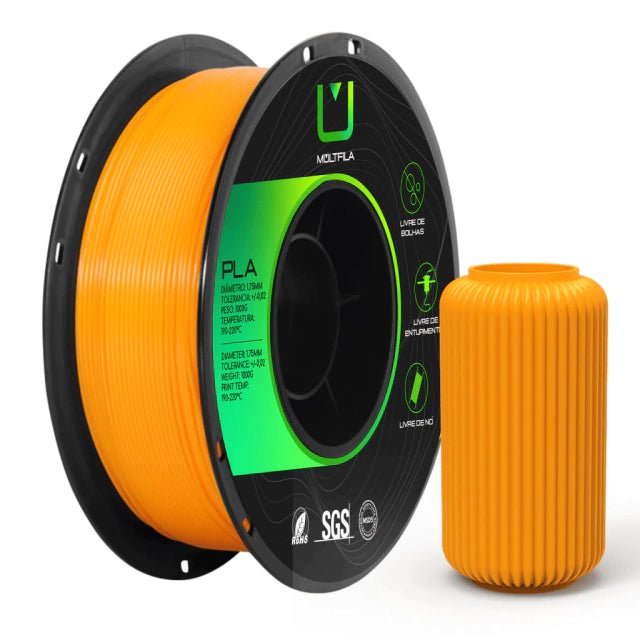 Multfila Filamento PLA para Impressora 3D 1.75mm 1kg Laranja - M3D