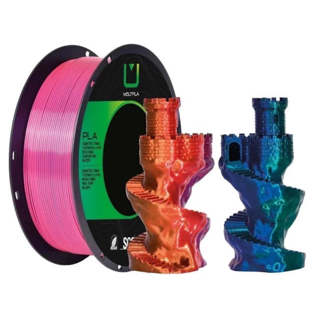 Multfila Filamento PLA Tri Color 1kg Dourado Vermelho Azul - M3D