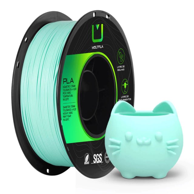 Multfila PLA Filamento 1kg 1.75mm Azul Ciano Alta Resistência - M3D