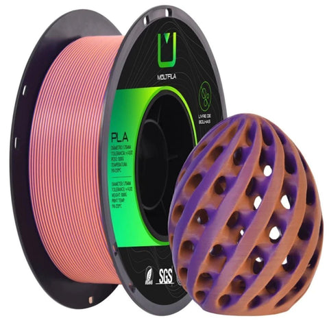 Multfila PLA Matte Fosco Duo Color Laranja Escuro e Roxo 1.75mm 1kg - M3D