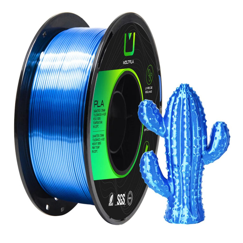 Multfila PLA Silk Azul Safira Metalizado 1.75mm 1kg - M3D