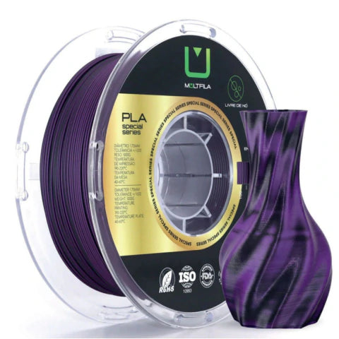 Multfila PLA Saturno Roxo e Preto 1kg Filamento para Impressora 3D
