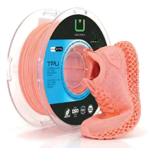 Multfila TPU 9075 Filamento Flexível Salmão 1kg 1.75mm
