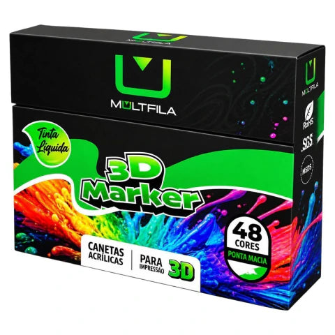 Multfila 3D Marker Caneta Acrílica 48 Cores