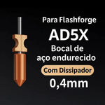 Bico Nozzle Aço Endurecido Flashforge AD5X 0,4mm