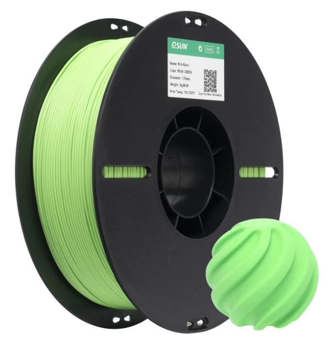 Filamento eSun PLA BASIC Verde Grama 1,75mm 1KG