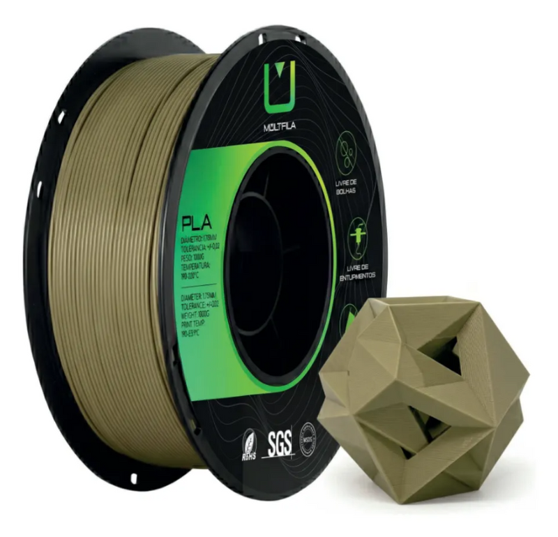 Multfila PLA Matte Filamento 3D 1.75mm 1kg Castanho Satin