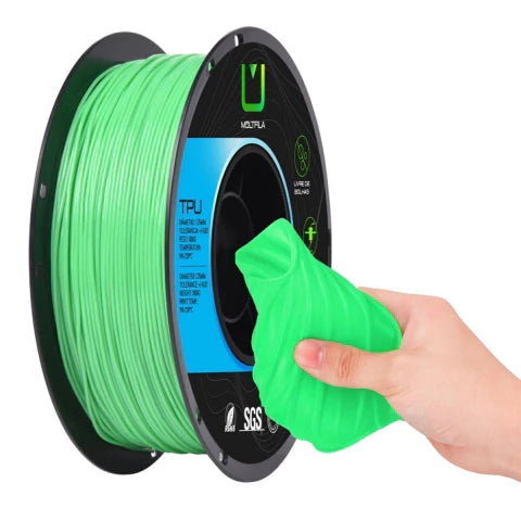 Multfila TPU 95A Filamento Flexível 1.75mm Verde 1kg