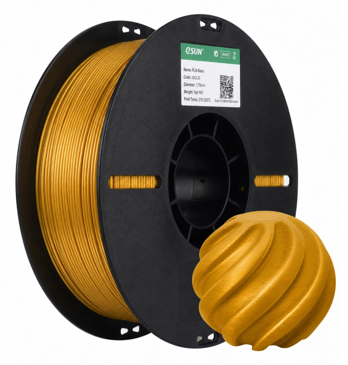 Filamento eSun PLA BASIC Dourado 1,75mm 1KG