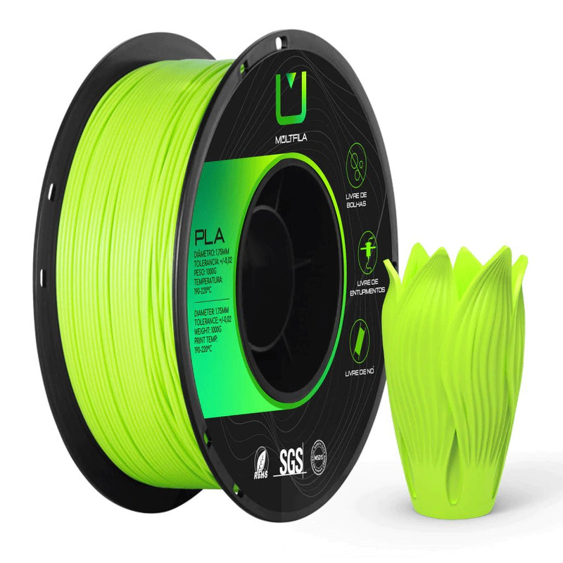 Filamento PLA 1.75mm Verde Limão 1kg Multfila - M3D