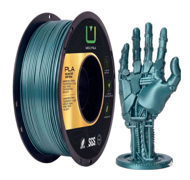 Multfila PLA Metal Filamento 3D 1.75mm 1kg Jade Imperial