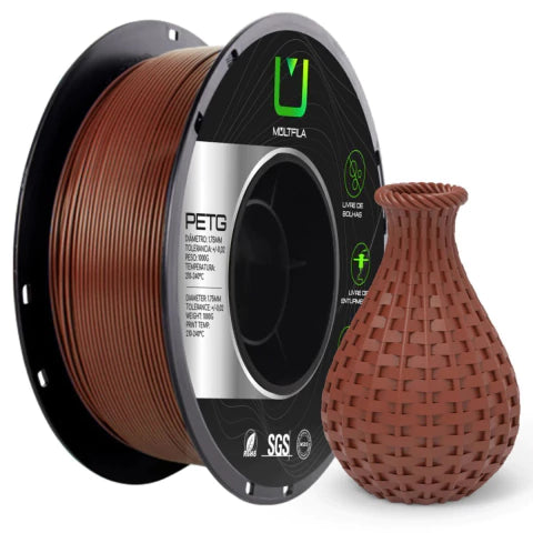 Multfila PETG Marrom Café 1kg Filamento para Impressora 3D