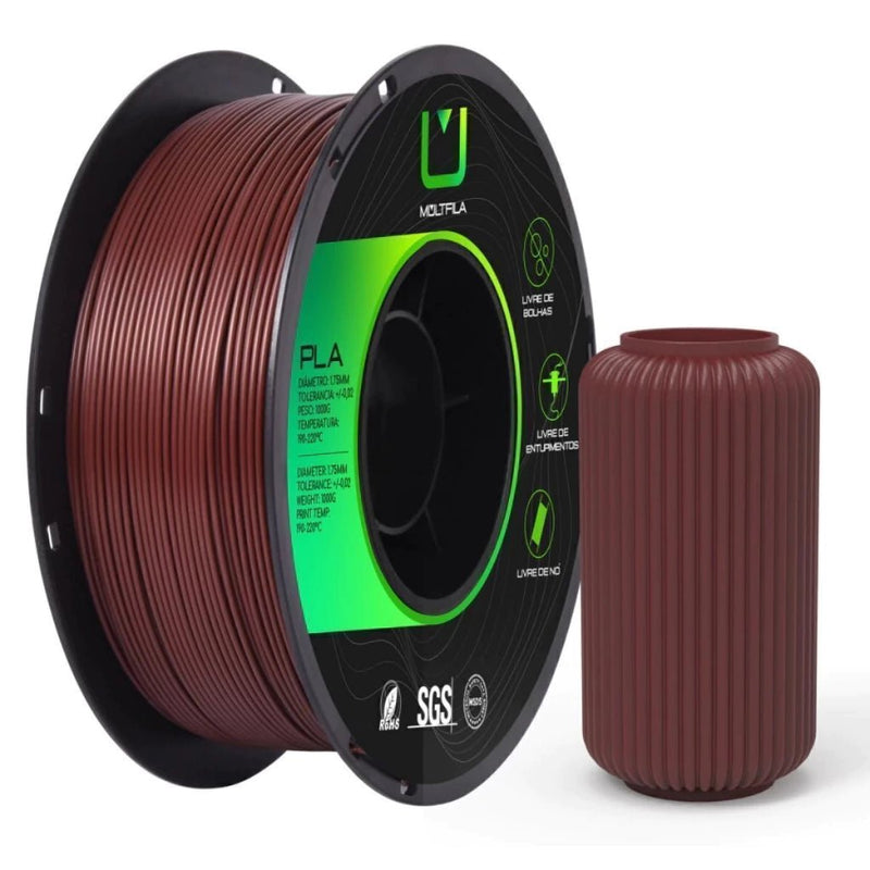 Multfila Filamento PLA 1.75mm 1kg Marrom para Impressão 3D - M3D