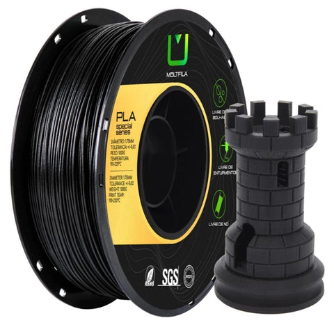 Multfila Filamento PLA Fibra de Carbono 1kg 1.75mm Preto - M3D