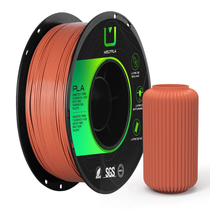Multfila PLA Marrom Café 1kg 1.75mm Filamento para Impressora 3D - M3D