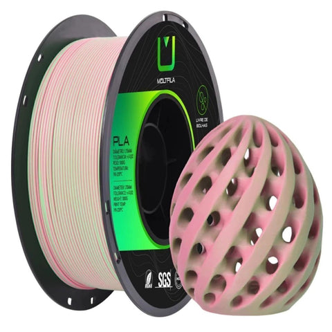 Multfila PLA Matte Duo Color Filamento 1.75mm 1kg Rosa e Verde - M3D