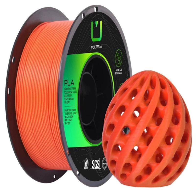 Multfila PLA Matte Duo Color Filamento 1.75mm 1kg Vermelho Laranja - M3D