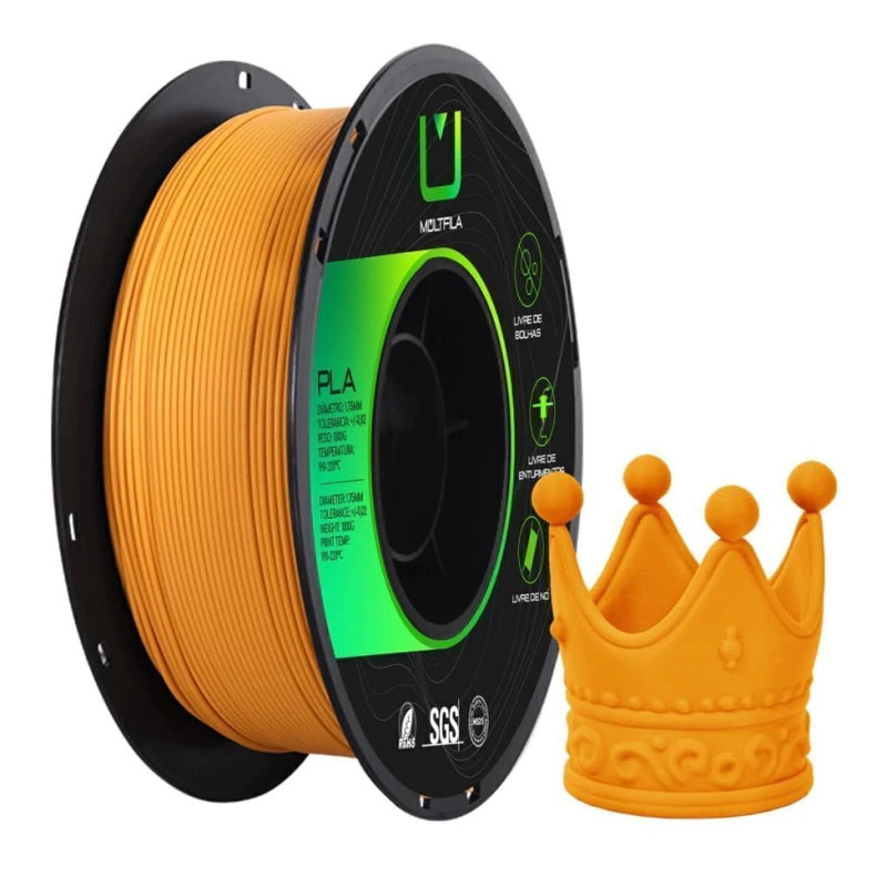 Multfila PLA Matte Laranja 1.75mm 1kg Filamento 3D Fosco - M3D