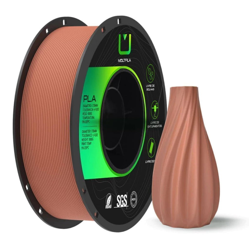 Multfila PLA Matte Marrom Terracota 1kg Filamento Fosco - M3D