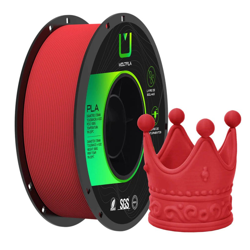 Multfila PLA Matte Vermelho 1.75mm 1kg - M3D