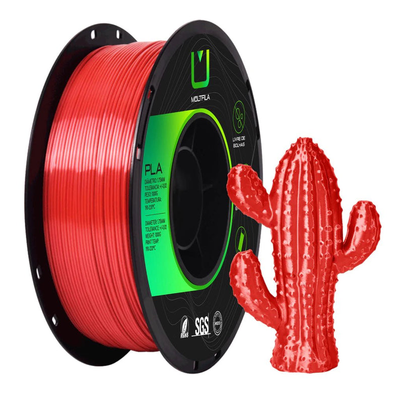 Multfila PLA Silk Vermelho Metalizado Filamento 1.75mm 1kg - M3D