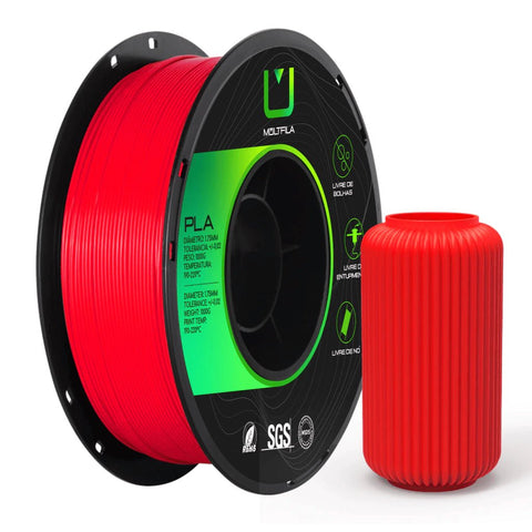 Multfila PLA Vermelho 1.75mm 1kg Filamento para Impressão 3D - M3D