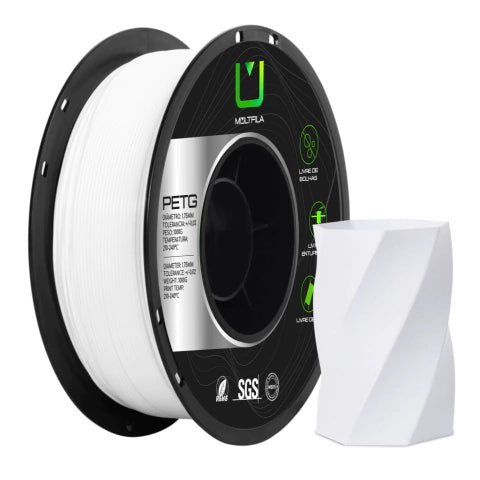 Filamento PETG Branco 1kg Multfila para Impressora 3D 1.75mm
