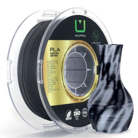 Multfila PLA Saturno Preto e Branco 1kg - Filamento 3D FDM