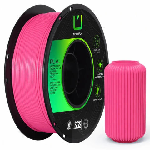Multfila PLA Rosa Choque 1kg Filamento para Impressora 3D 1,75mm