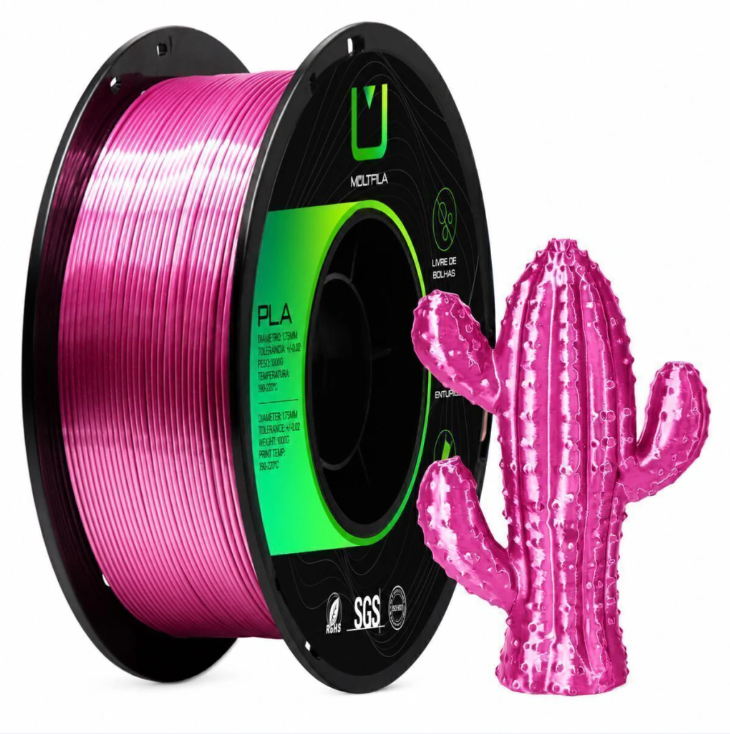 Multfila PLA Silk Filamento 3D 1.75mm 1kg Rosa Hibisco