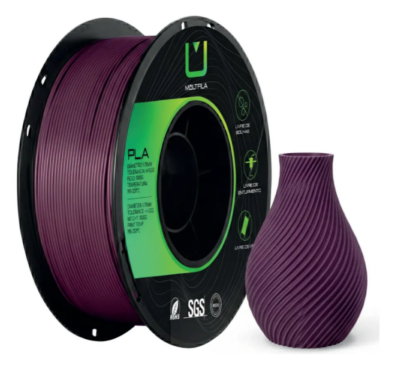 Multfila PLA Matte Filamento 3D 1.75mm 1kg Vinho